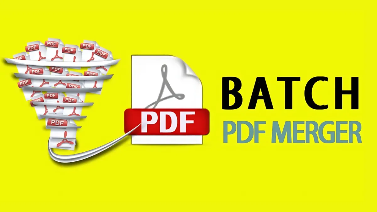 Màn hình Batch PDF Merge, cho phép người dùng xử lý và hợp nhất nhiều tệp PDF cùng lúc theo lô.