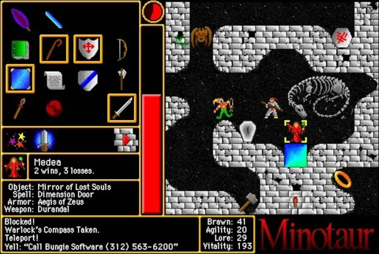 Ảnh chụp màn hình game Minotaur: The Labyrinths of Crete, minh họa chế độ chơi mạng trên Mac OS