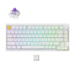 Bàn phím Lemokey P1 HE màu trắng với khung nhôm và keycap PBT xuyên đèn