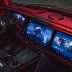 Bảng điều khiển và màn hình giải trí OLED kép của Smart #5 Brabus ban đêm