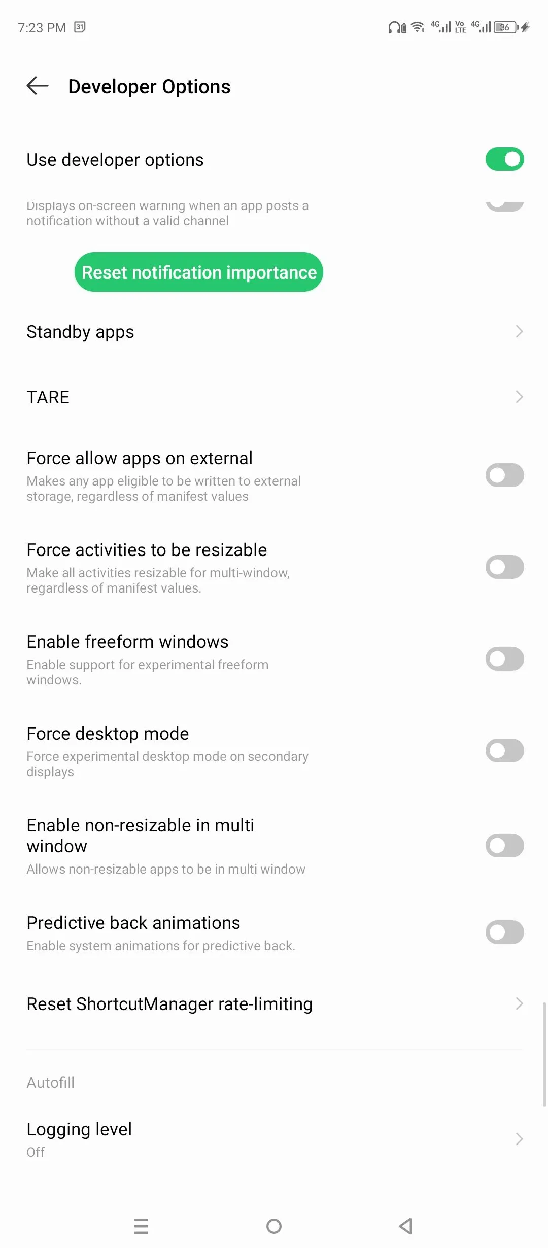 Bật cửa sổ dạng tự do (Enable Freeform Windows) trong cài đặt nhà phát triển Android