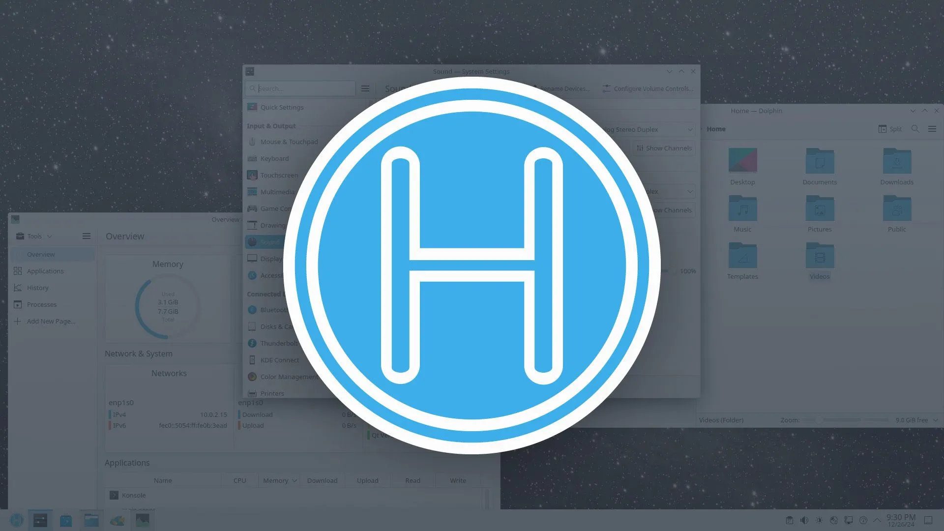 Biểu tượng và giao diện của hệ điều hành Linux bất biến HeliumOS, giới thiệu bản cập nhật mới nhất.