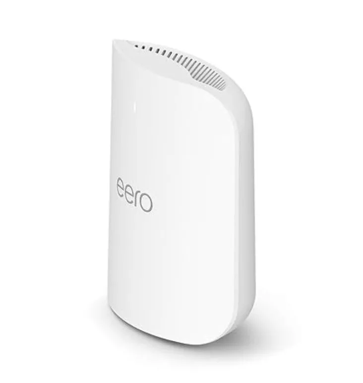 Bộ định tuyến Wi-Fi 7 Eero Pro 7 màu trắng, thiết kế hiện đại, cung cấp kết nối không dây tốc độ cao và phủ sóng rộng khắp nhà.