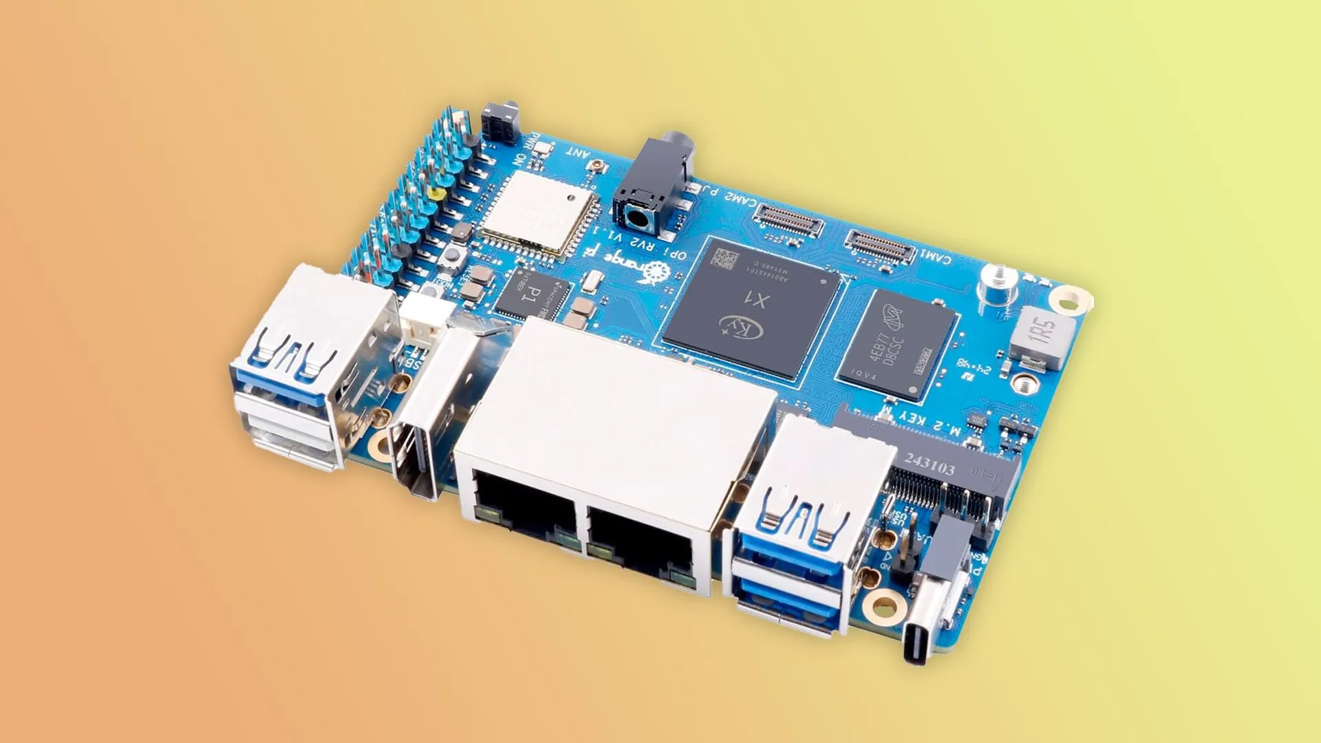 Bo mạch đơn OrangePi RV2 sử dụng kiến trúc RISC-V, tương tự Raspberry Pi.