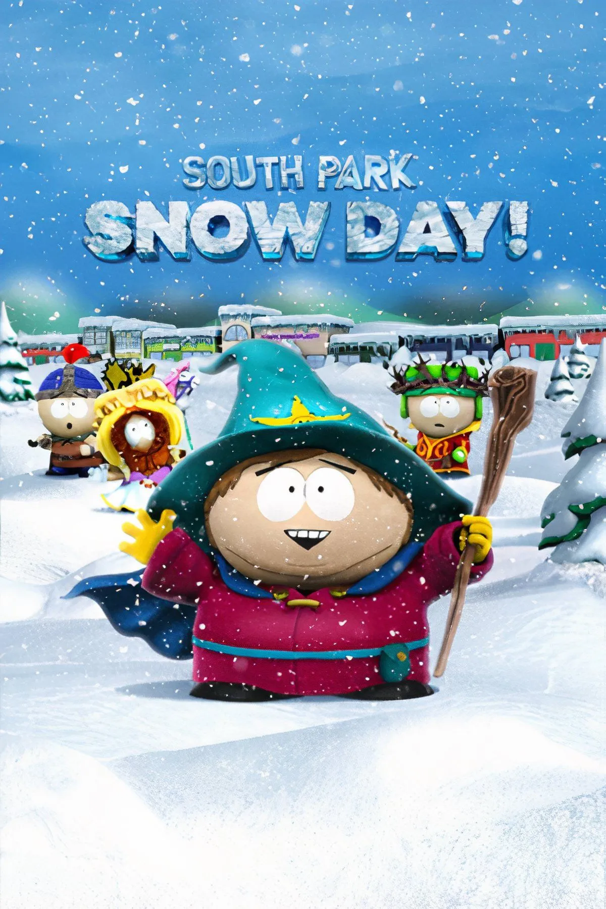 Các nhân vật South Park trong trang phục tuyết chiến đấu, thể hiện lối chơi 3D roguelike mới của South Park Snow Day!.