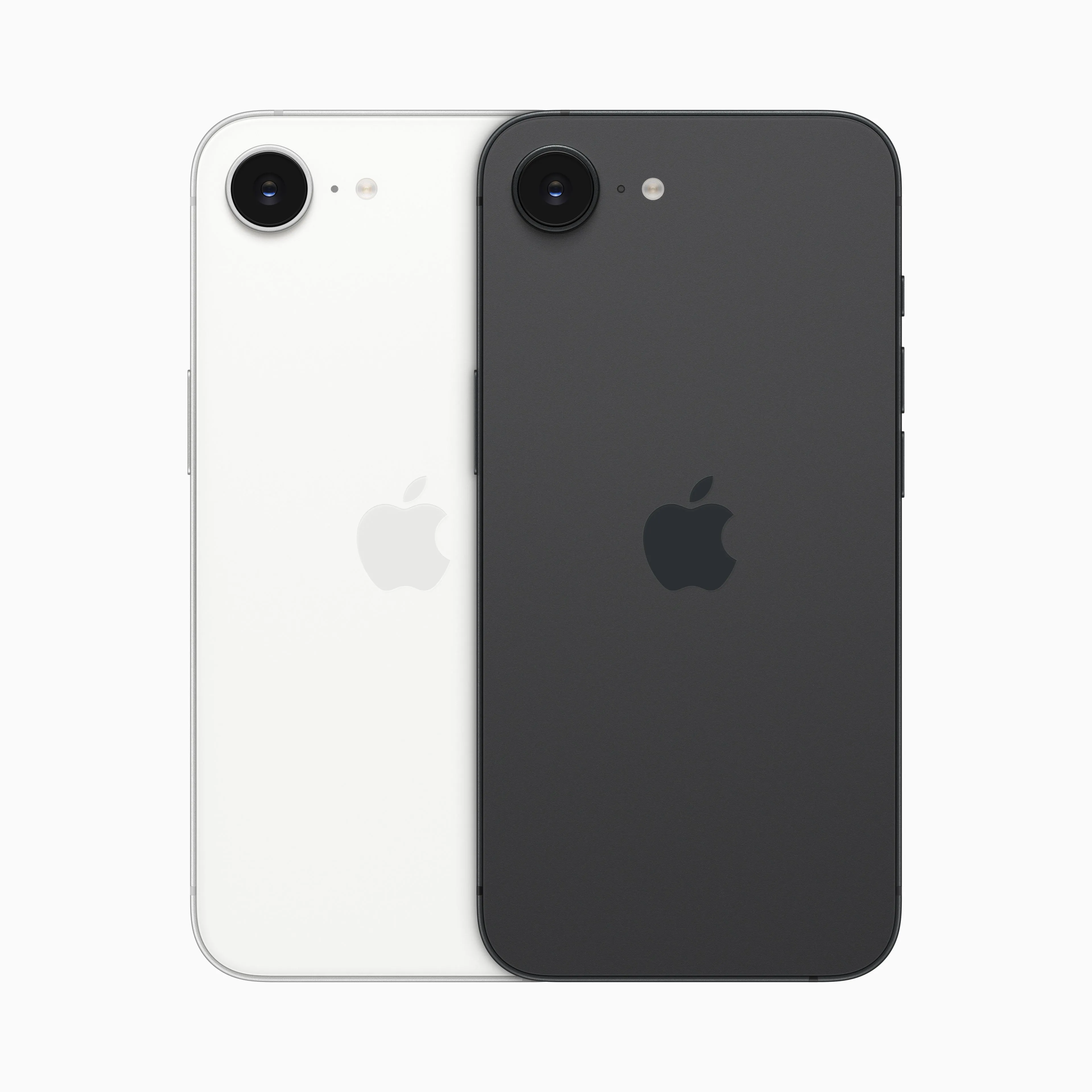 Các tùy chọn màu sắc của iPhone 16e từ mặt trước và mặt sau