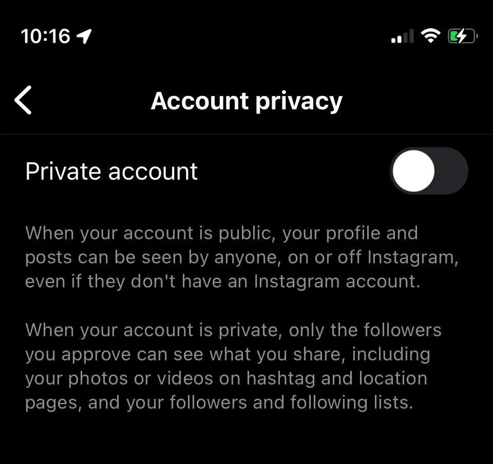Cài đặt tài khoản riêng tư trên Instagram giúp kiểm soát người xem bài viết