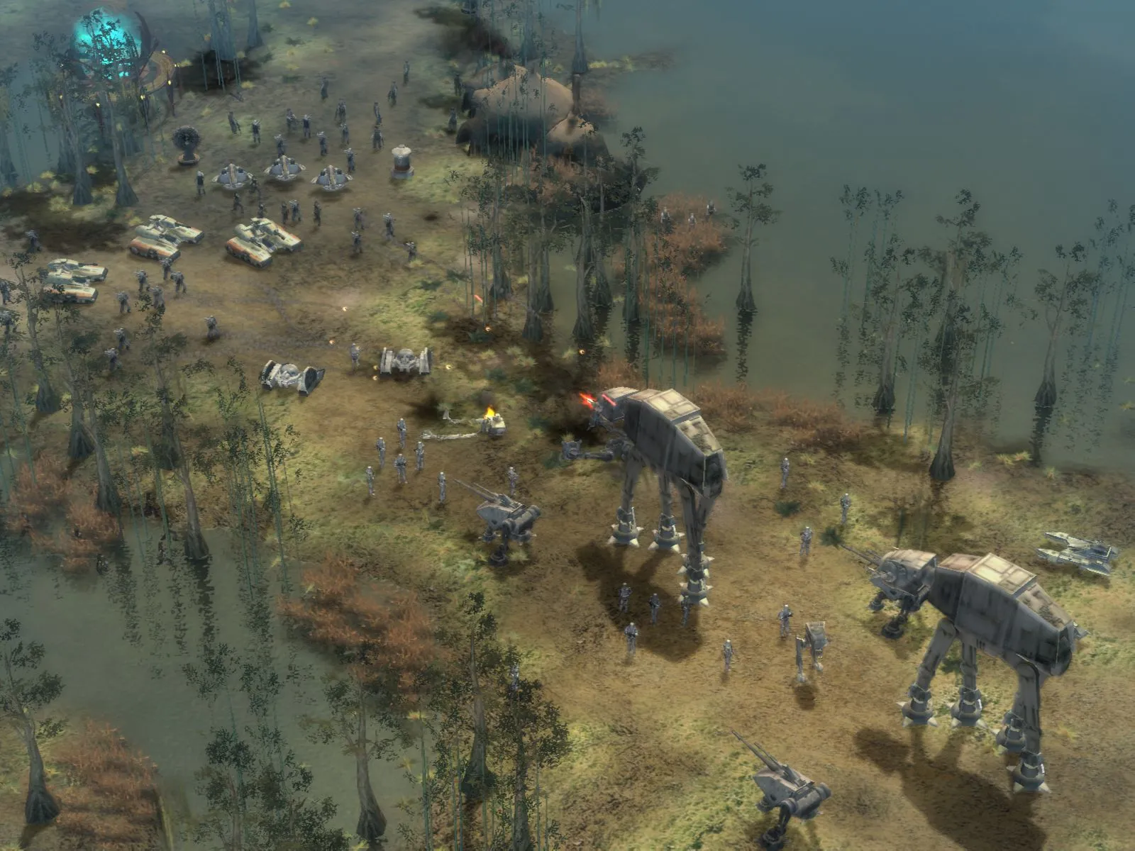 Cảnh chiến hạm quy mô lớn trong Star Wars Empire at War.