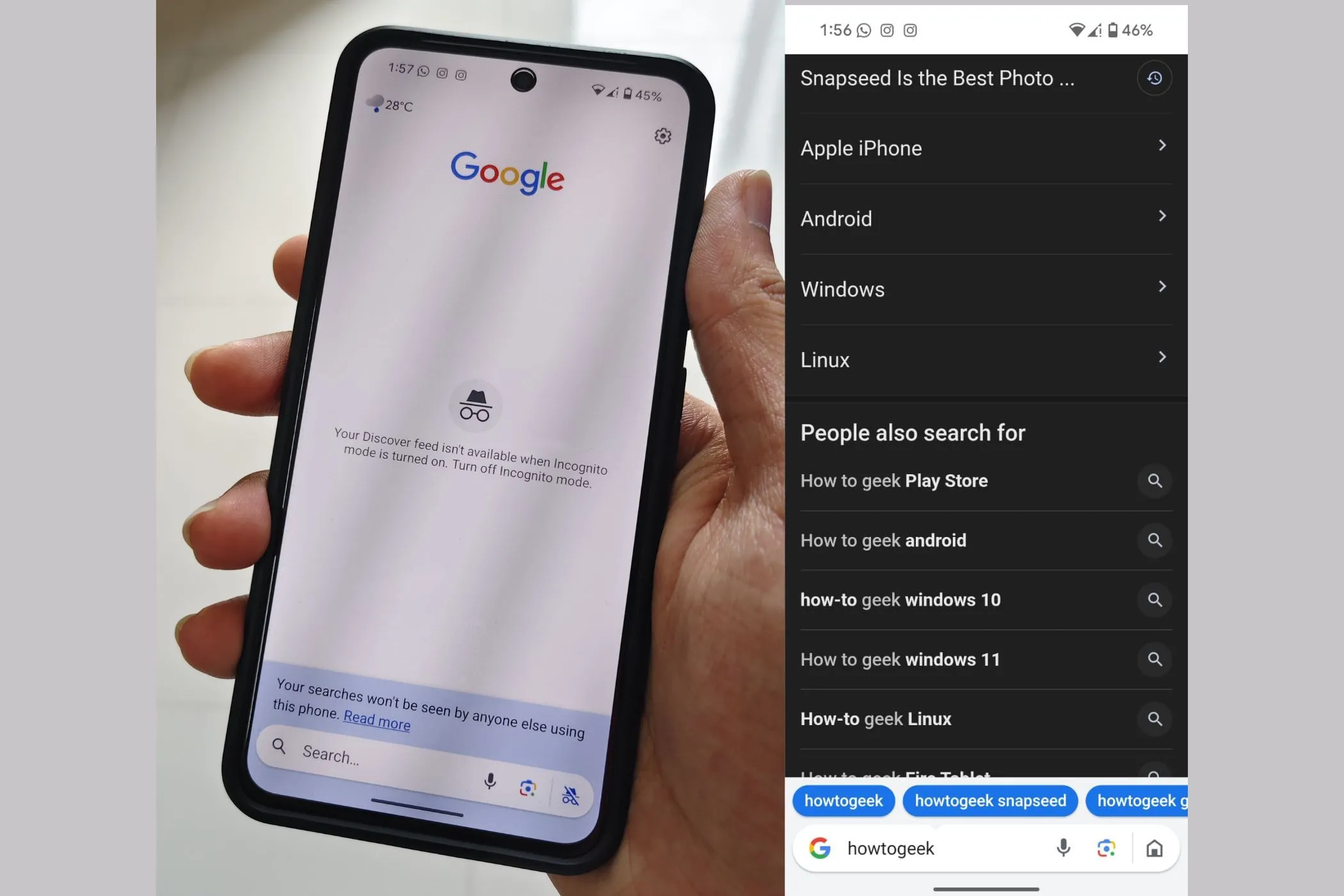 Chế độ tìm kiếm ẩn danh (Incognito Mode) tức thì trên Google Go