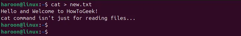 Chèn văn bản vào file mới tạo trực tiếp bằng lệnh cat trên terminal Linux