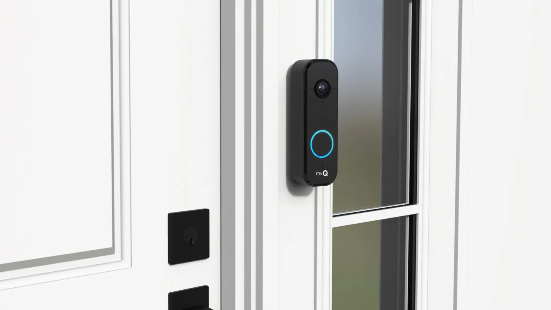 Chuông cửa thông minh myQ Video Doorbell, tích hợp camera và hoạt động với hệ thống nhà thông minh.
