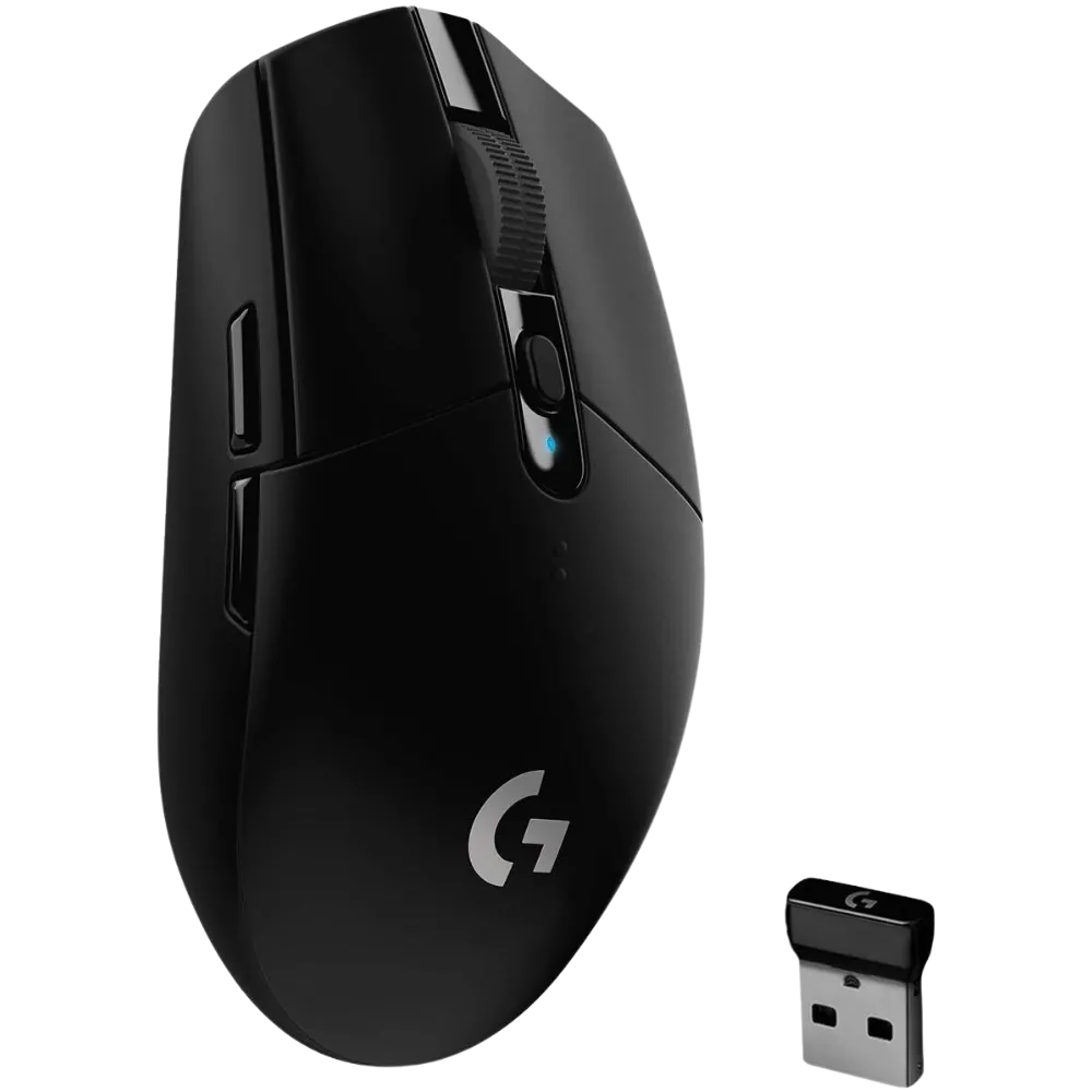 Chuột gaming không dây Logitech G305 LIGHTSPEED màu đen, một phụ kiện chuột chơi game tiện lợi cho các thiết bị cầm tay.