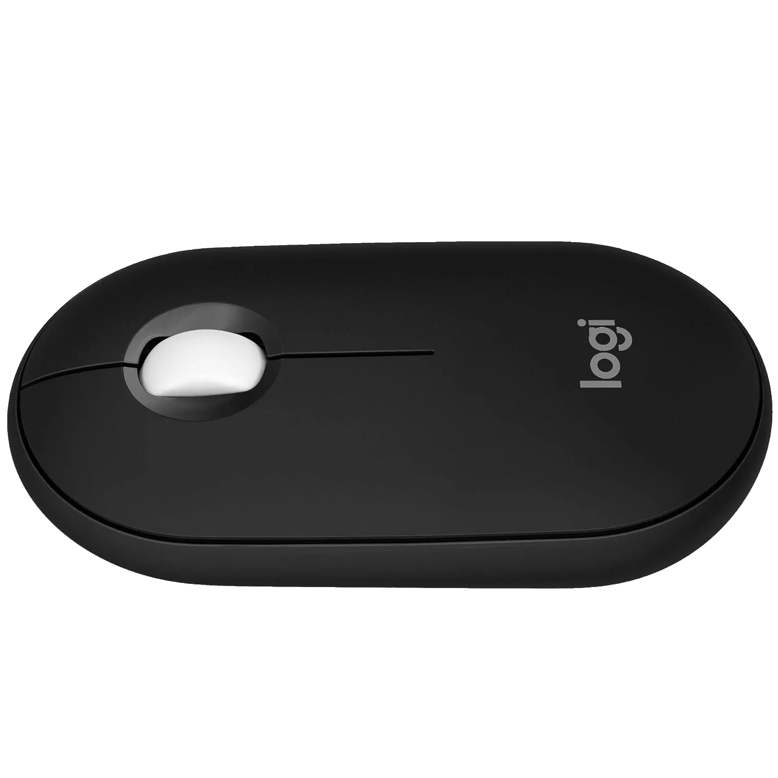 Chuột không dây Bluetooth Logitech Pebble Mouse 2 M350s siêu mỏng, di động, màu đen, thể hiện sự nhỏ gọn tối ưu.