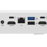 Cổng kết nối phía sau của mini PC ASUS NUC 15 Pro+ với các cổng HDMI 2.1, Thunderbolt 4, USB và Ethernet