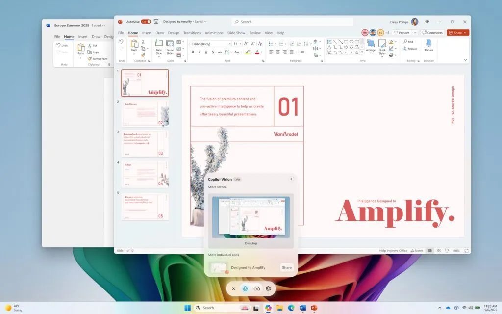 Copilot Vision trên Windows 11 cho phép chia sẻ màn hình desktop, giúp trợ lý AI hiểu ngữ cảnh hình ảnh để hỗ trợ người dùng hiệu quả hơn
