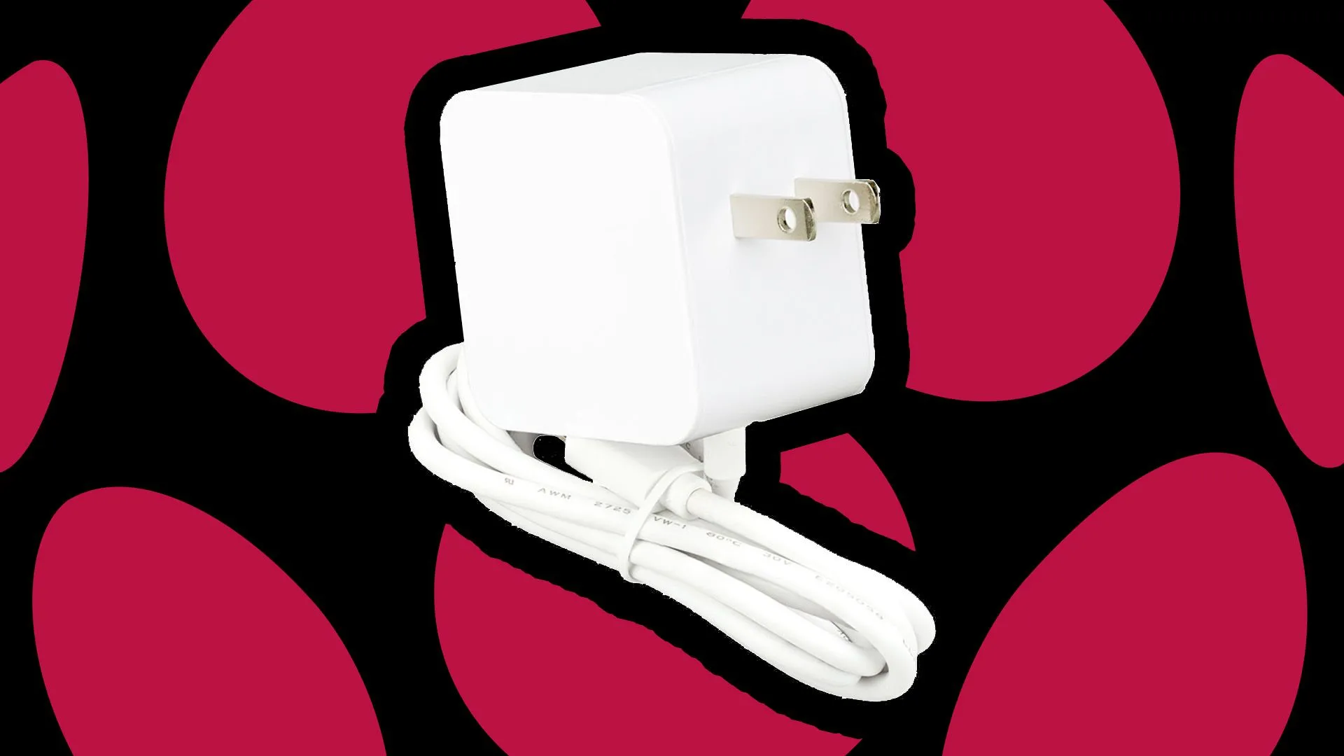 Củ sạc USB-C 45W của Raspberry Pi màu trắng