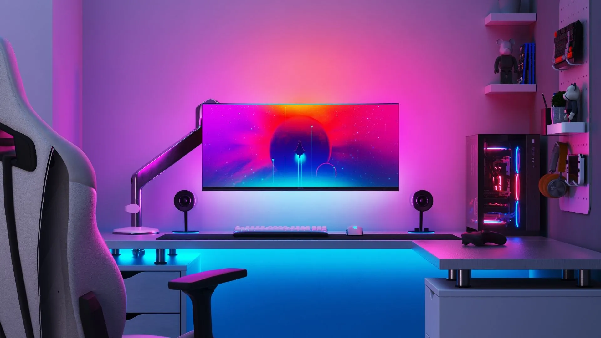 Đèn LED Nanoleaf PC Screen Mirror Lightstrip, tạo hiệu ứng ánh sáng đồng bộ với màn hình máy tính.
