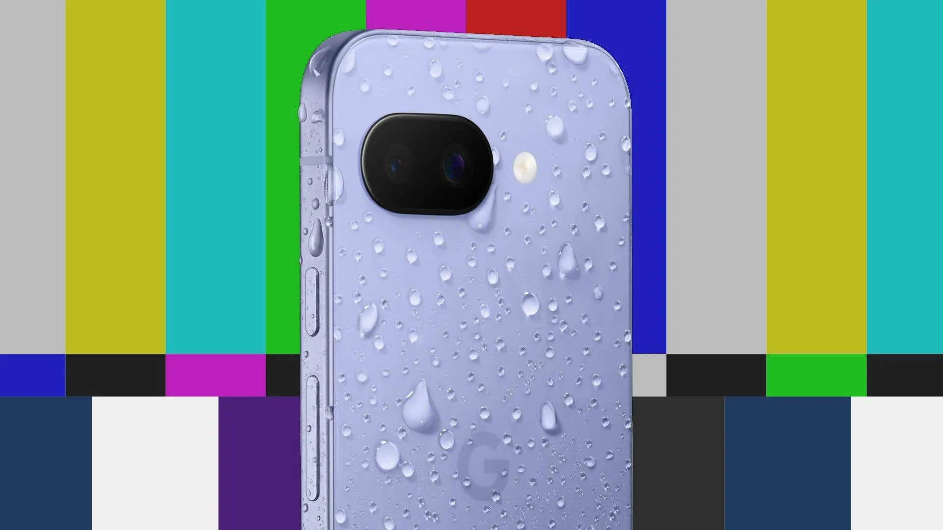 Điện thoại Google Pixel 9a màu xanh lá cây với màn hình sáng và viền mỏng, biểu tượng cho thiết bị tầm trung mới ra mắt