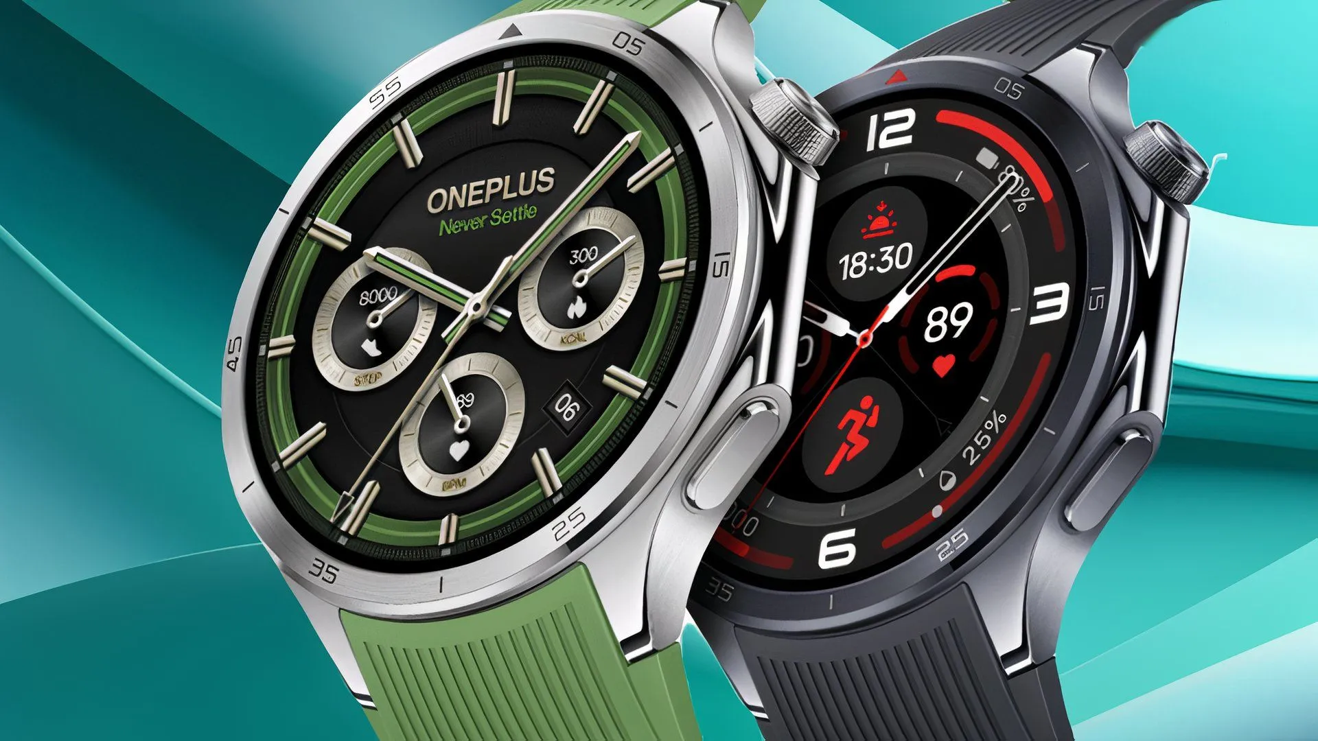 Đồng hồ OnePlus Watch 3 trên nền xanh