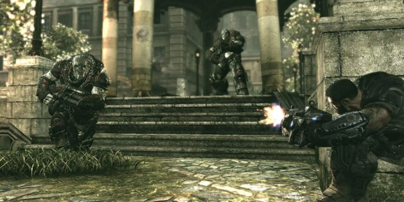 Gears of War, tựa game bắn súng nổi bật trên Xbox 360, thể hiện đồ họa và phong cách chơi của thế hệ console thứ bảy.