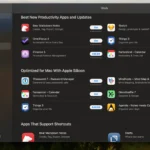 Giao diện App Store trên macOS hiển thị các ứng dụng có sẵn để tải về