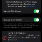 Giao diện cài đặt iCloud Backup trên iPhone, hướng dẫn sao lưu thủ công