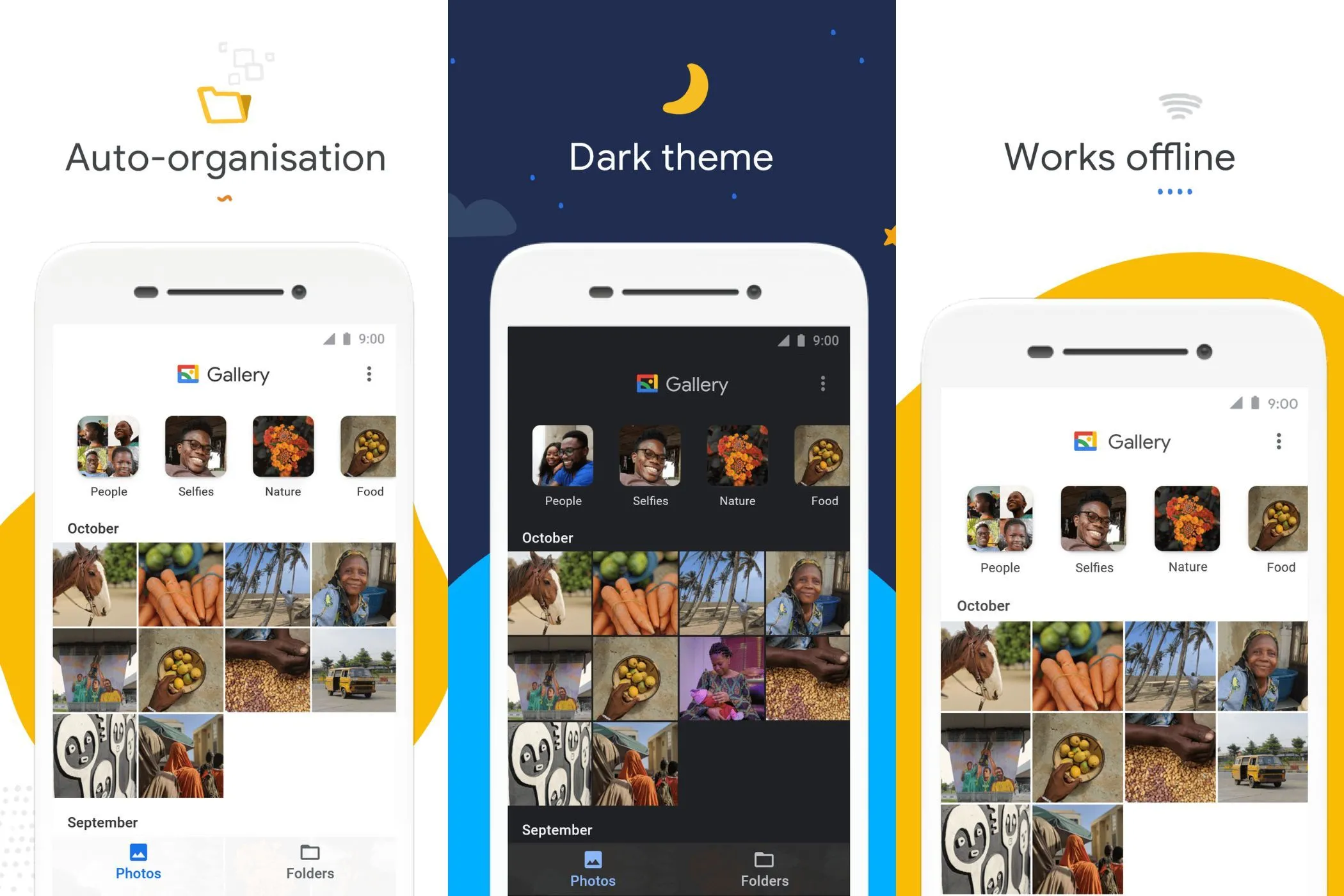 Giao diện chính và các tính năng nổi bật của ứng dụng Google Gallery