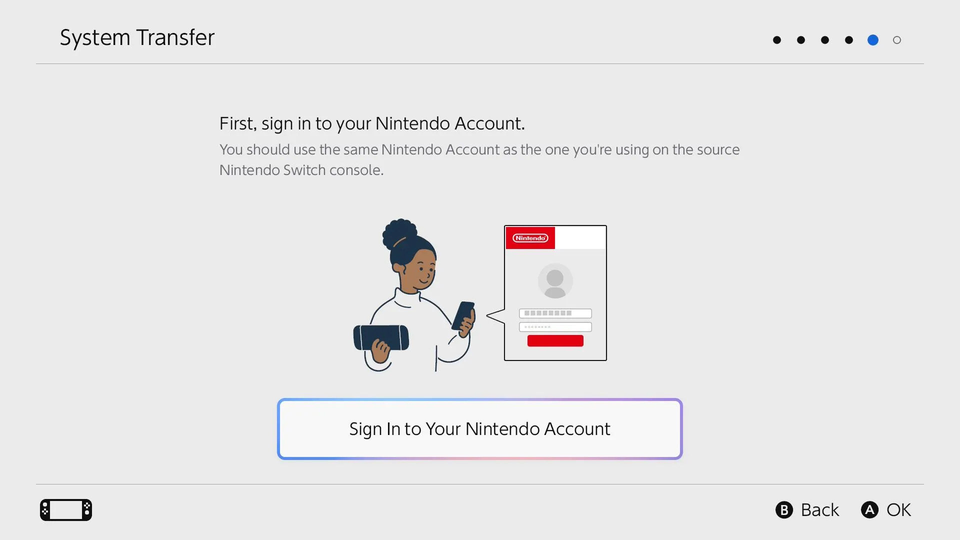 Giao diện đăng nhập tài khoản Nintendo trên Nintendo Switch 2 để đồng bộ dữ liệu người dùng.