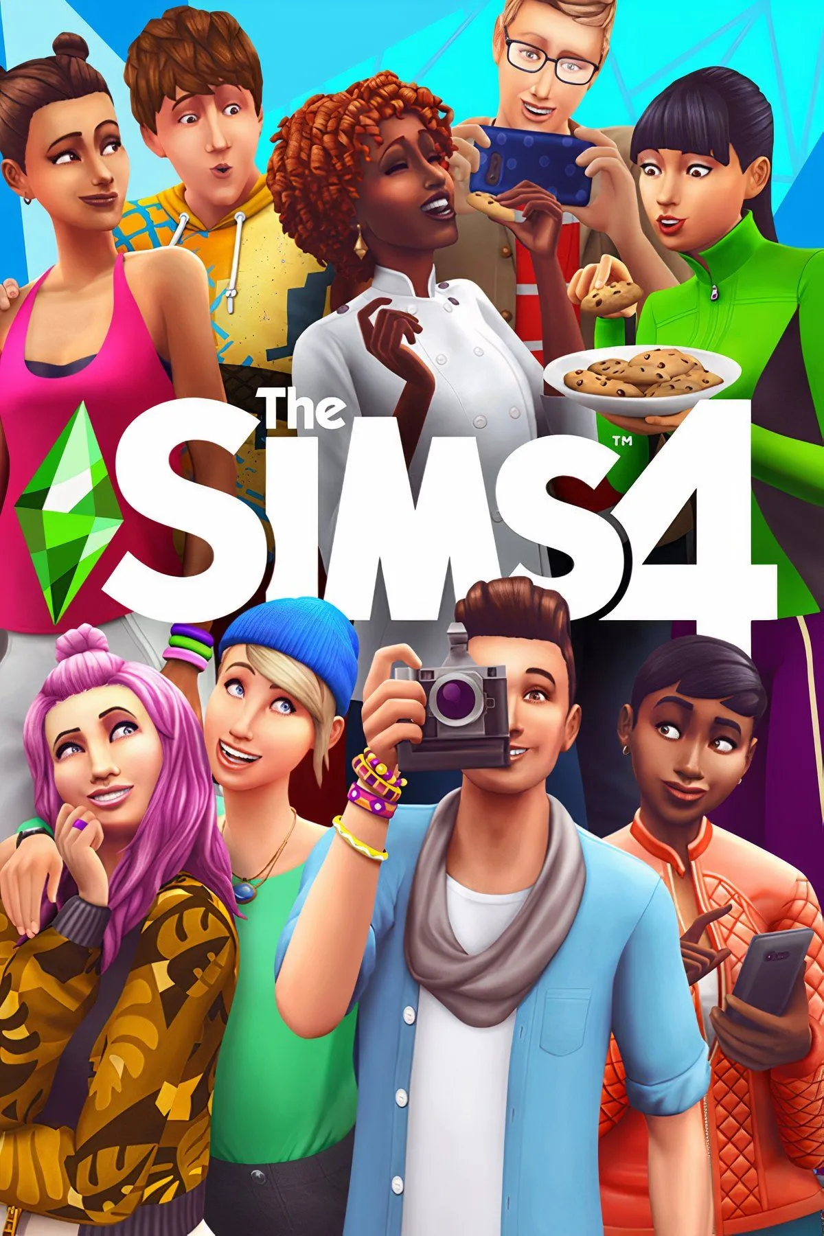 Giao diện game The Sims 4 hiển thị các nhân vật Sims và thiết kế nhà cửa