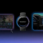 Giao diện Gemini hiển thị trên nhiều thiết bị Android khác nhau như điện thoại, đồng hồ thông minh và màn hình ô tô, thể hiện sự tích hợp AI đa nền tảng trong Android 16.