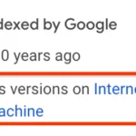 Giao diện Google Search hiển thị tùy chọn 'Xem các phiên bản trước' của trang web thông qua Wayback Machine
