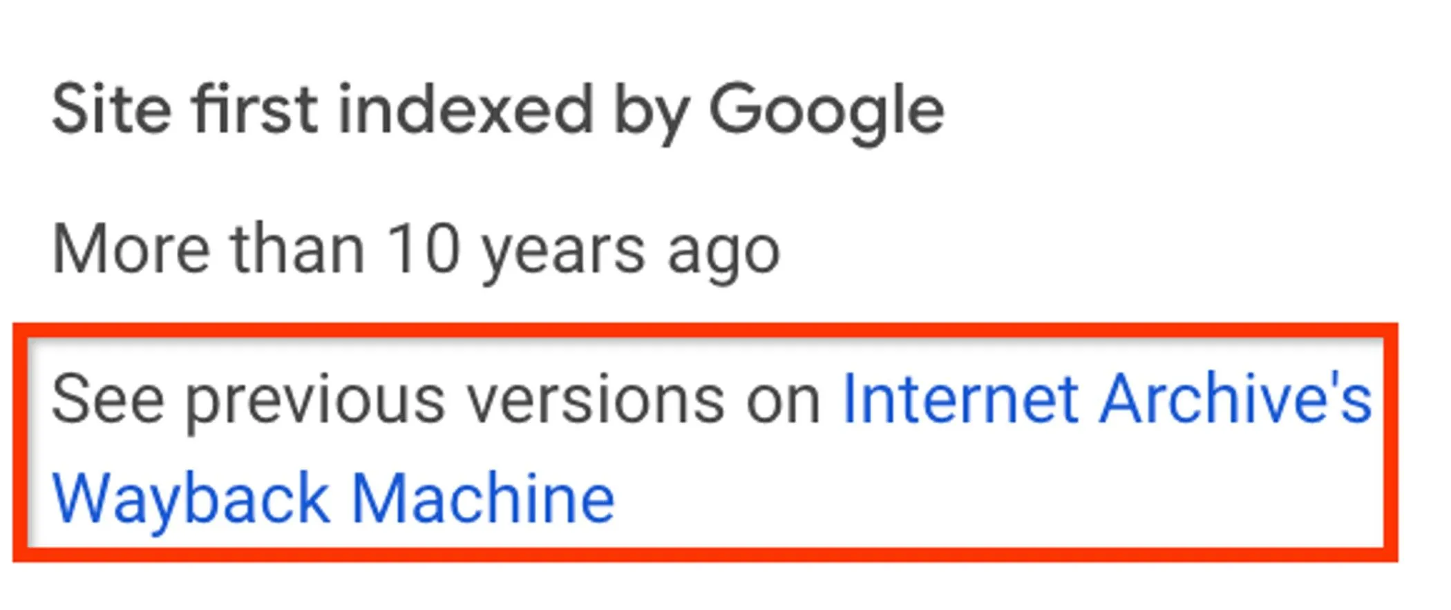 Giao diện Google Search hiển thị tùy chọn 'Xem các phiên bản trước' của trang web thông qua Wayback Machine