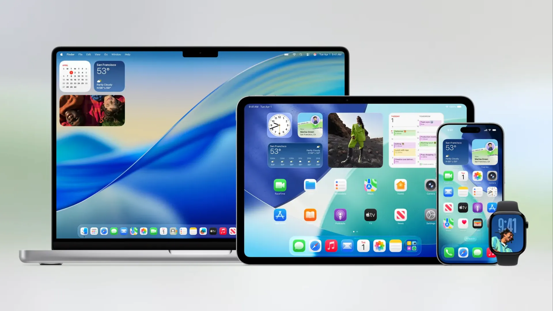 Giao diện Liquid Glass trên các thiết bị Apple: MacBook, iPad, iPhone, Apple Watch