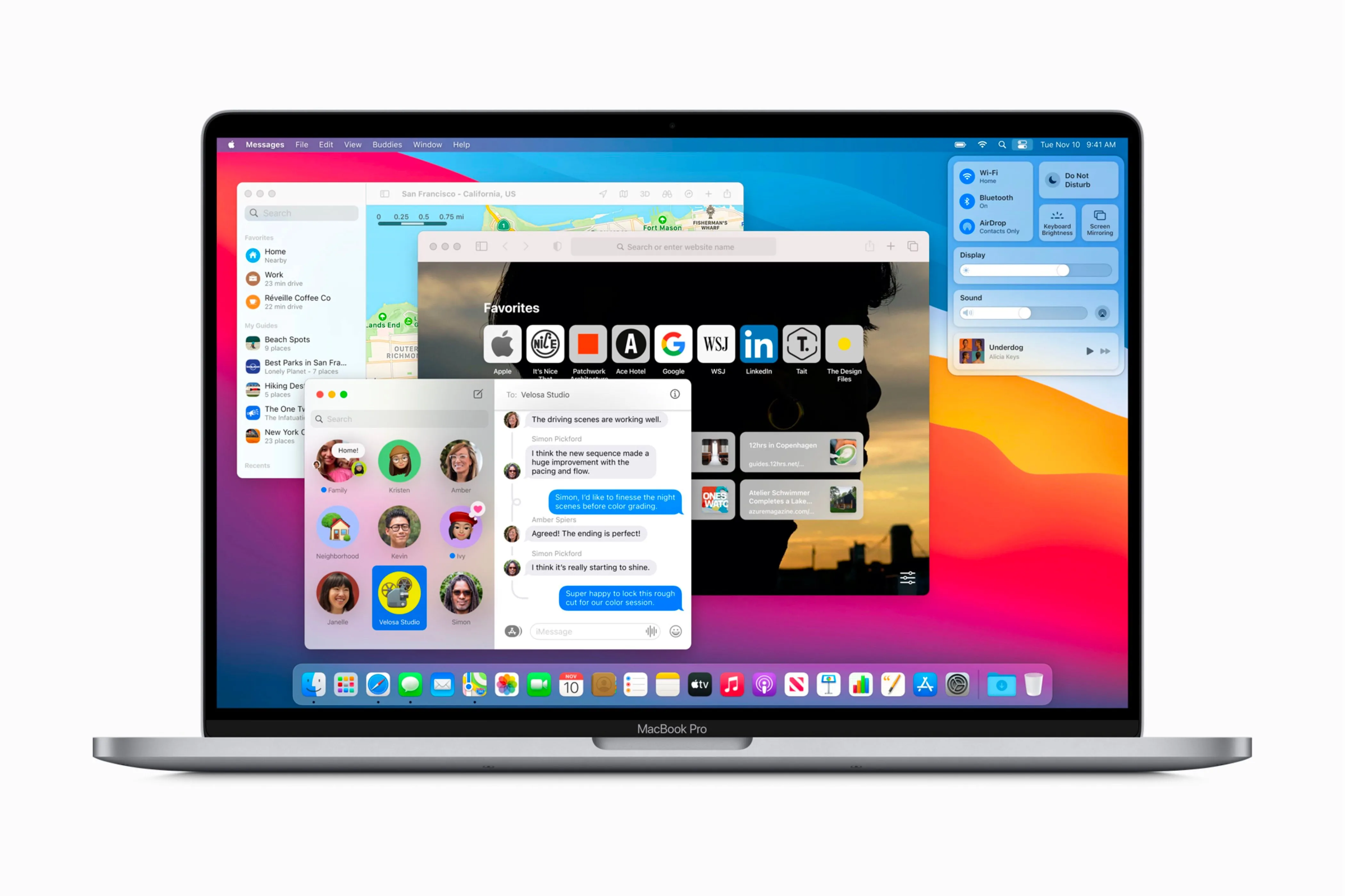 Giao diện macOS Big Sur trên máy Mac với thiết kế đồng bộ hơn với iOS.