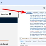 Giao diện tab Elements của công cụ kiểm tra Chrome hiển thị cấu trúc HTML và CSS của trang web.