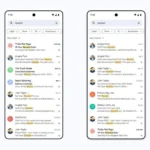 Giao diện tìm kiếm Gmail mới với thuật toán AI, hiển thị kết quả liên quan nhất