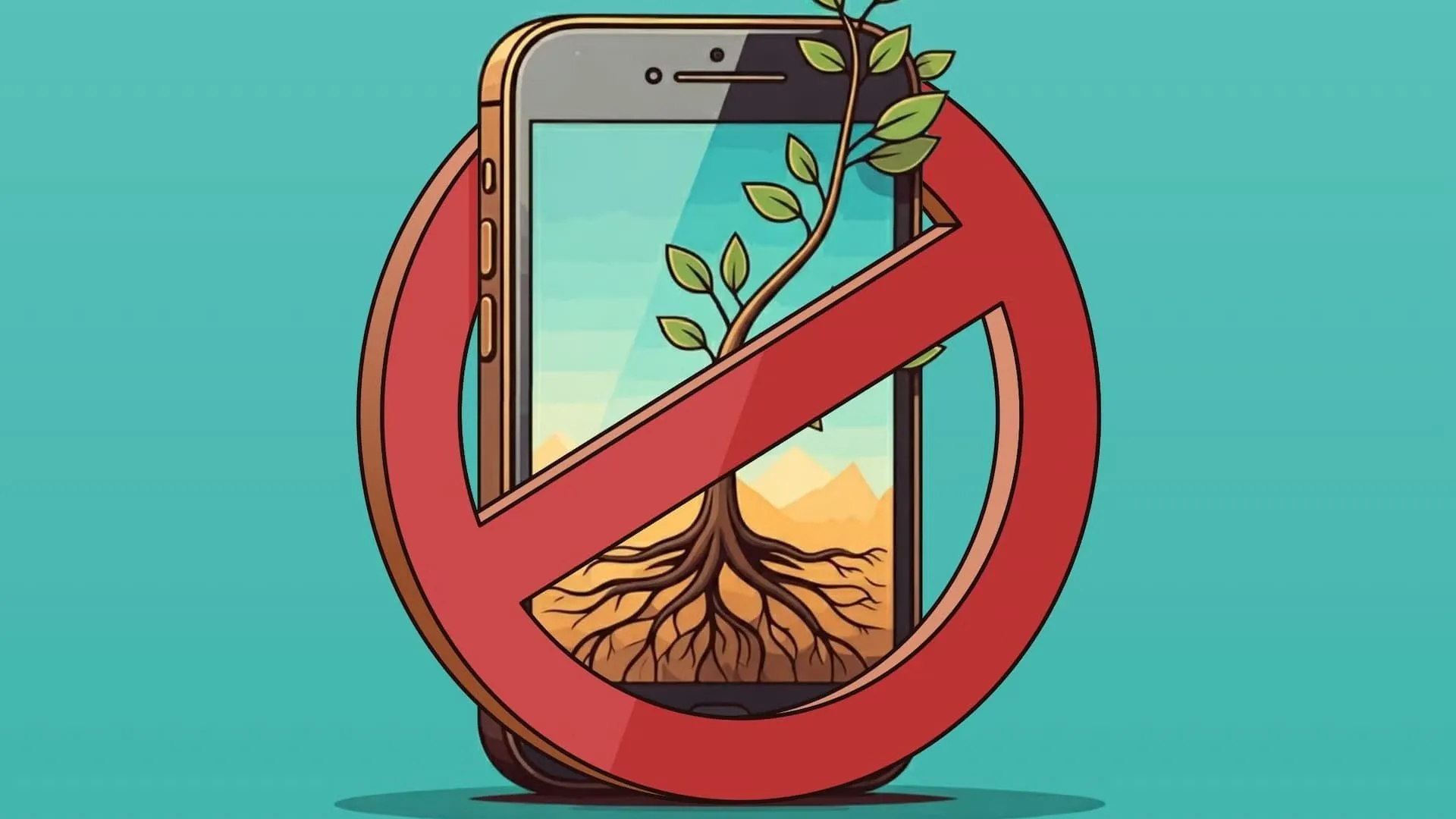 Hình ảnh điện thoại Android bị gạch chéo, biểu thị việc root hoặc jailbreak thiết bị có thể gây ra rủi ro bảo mật nghiêm trọng.