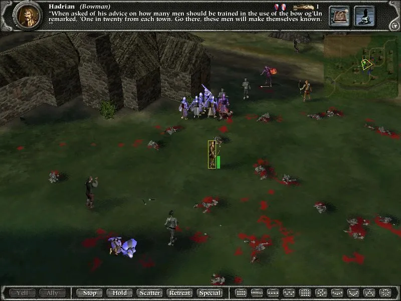Hình ảnh gameplay từ game chiến thuật thời gian thực Myth II: Soulblighter của Bungie