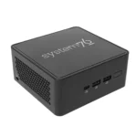 Hình ảnh máy tính mini System76 Meerkat phiên bản cập nhật giữa năm 2025, với thiết kế nhỏ gọn và logo System76.