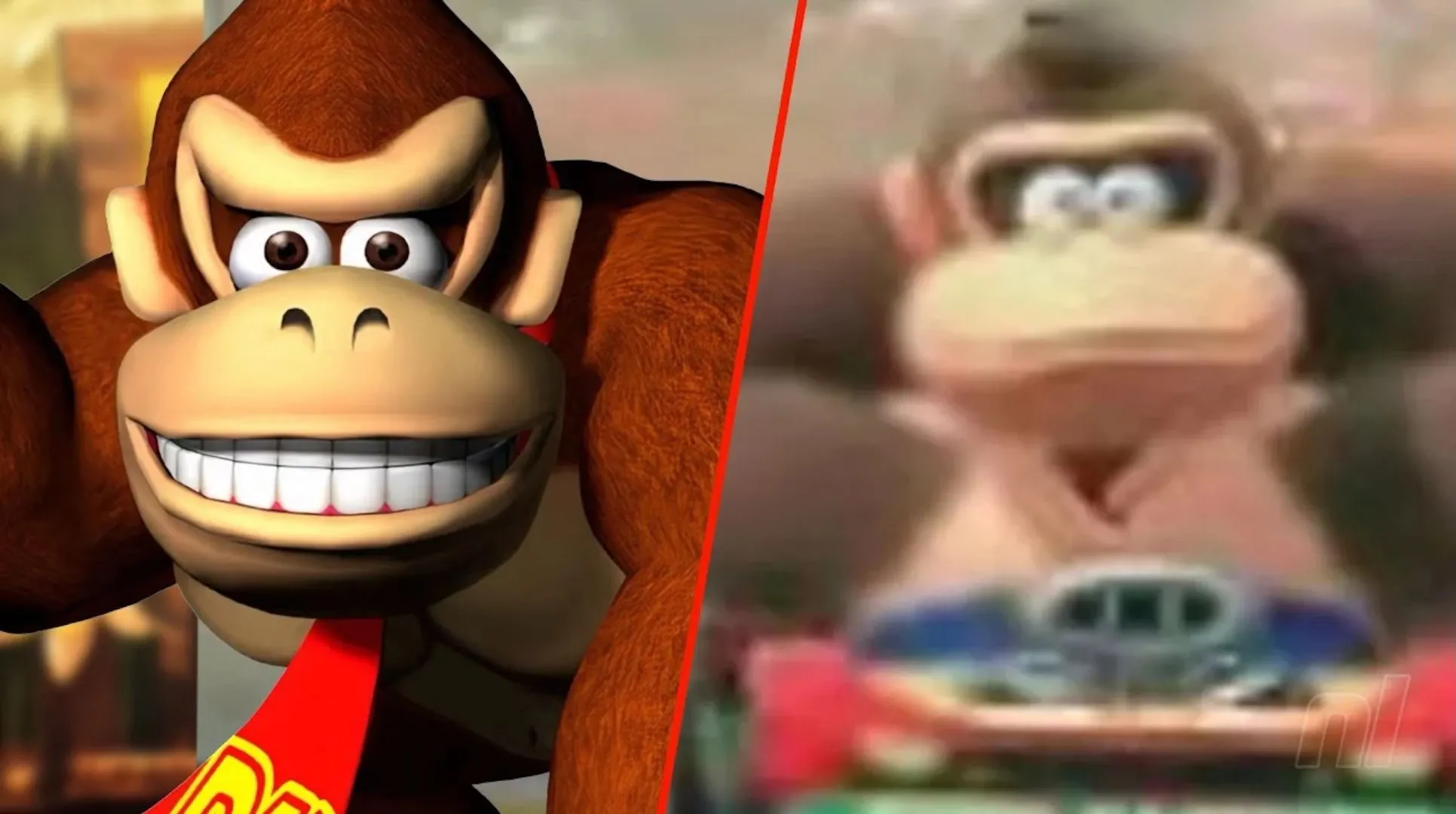 Hình ảnh so sánh thiết kế Donkey Kong mới và cũ, báo hiệu sự trở lại của game platformer Donkey Kong trên Switch 2