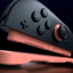 Hình ảnh tay cầm Joy-Con của Nintendo Switch 2 khi được gắn vào phụ kiện để sử dụng như một con chuột, thể hiện chế độ chuột.