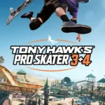 Logo chính thức của game Tony Hawk's Pro Skater 3 + 4 với hình ảnh vận động viên trượt ván Tony Hawk đang biểu diễn kỹ thuật.