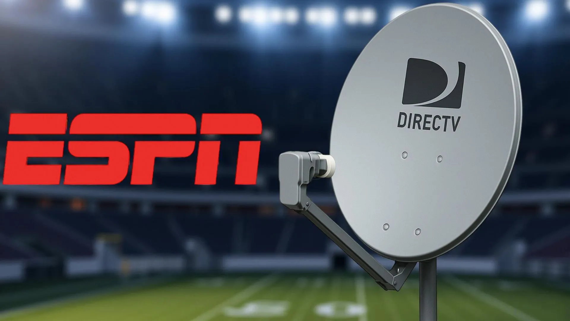 Logo ESPN và DirecTV xuất hiện cùng nhau, biểu trưng cho gói dịch vụ thể thao trực tuyến ESPN Unlimited được DirecTV cung cấp miễn phí.