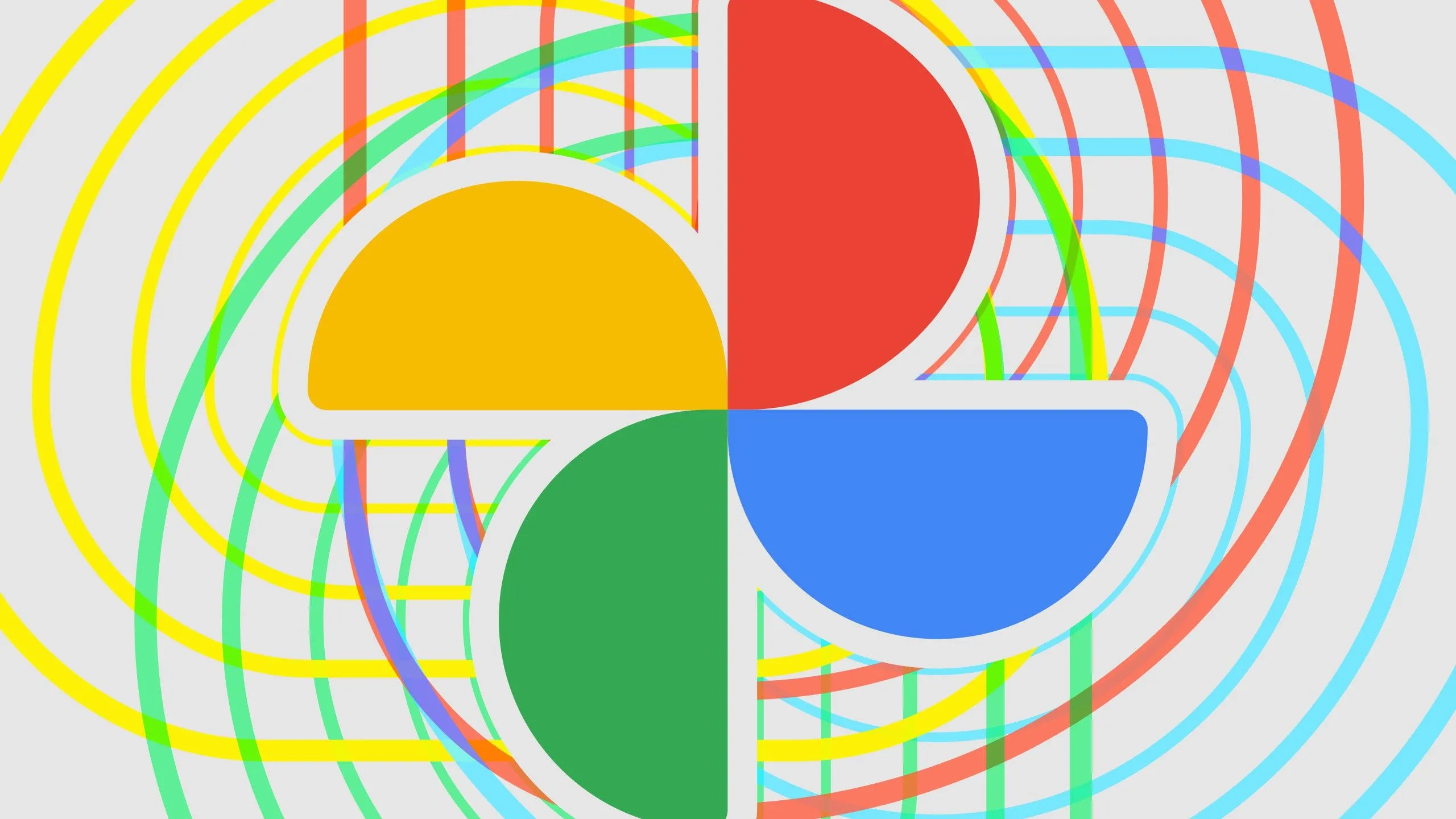 Logo Google Photos với nhiều màu sắc rực rỡ trên nền tối.