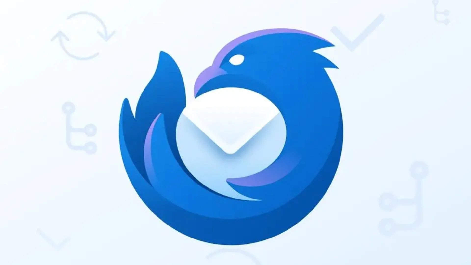 Logo Mozilla Thunderbird trên nền trắng, biểu tượng cho ứng dụng email desktop.
