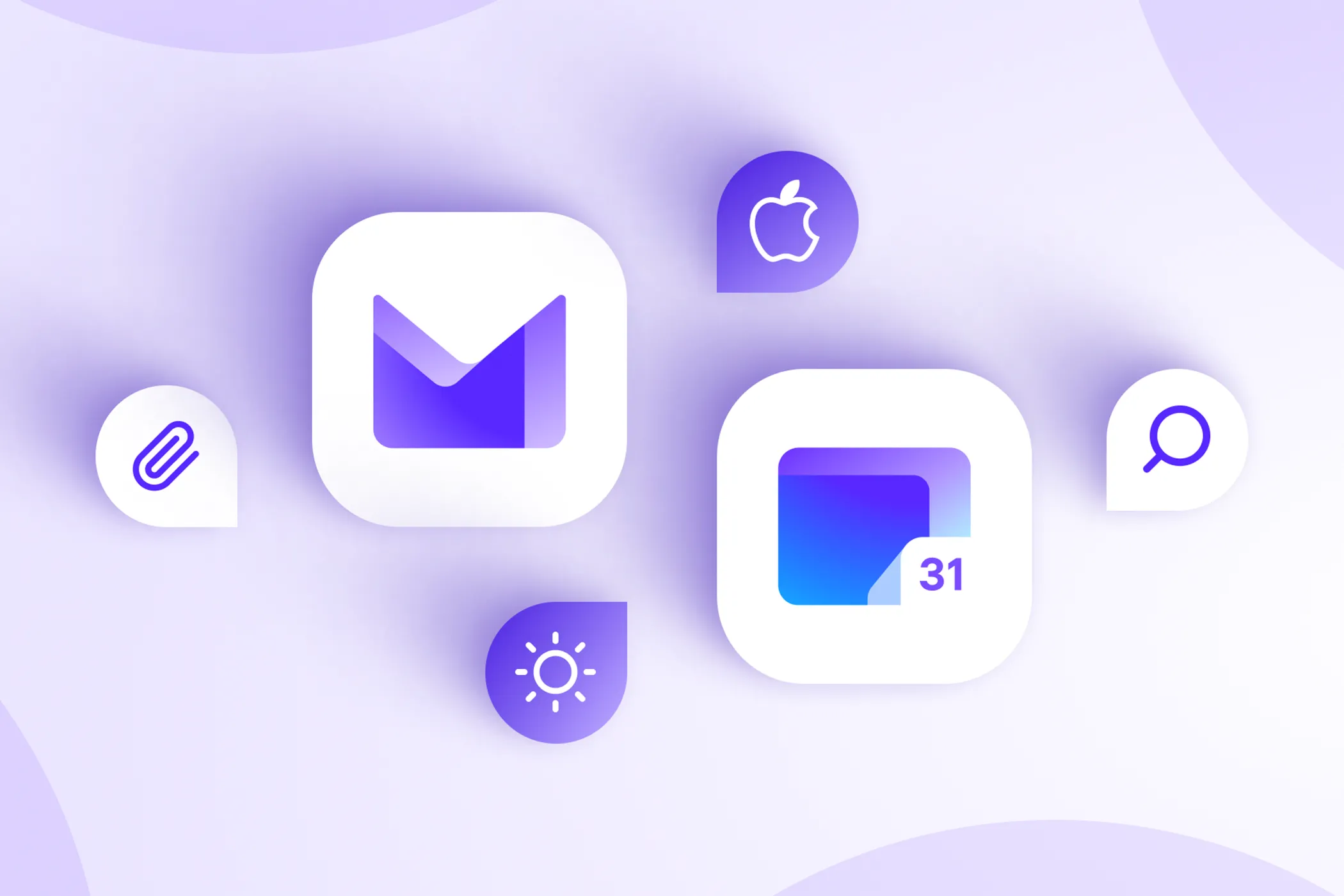 Logo Proton Mail và Proton Calendar trên nền màu tím, thể hiện sự kết hợp giữa dịch vụ email và lịch bảo mật của Proton