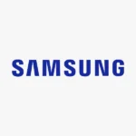 Logo Samsung trên nền màu đen, biểu tượng cho sự kiện Galaxy Unpacked tháng 7/2025