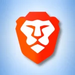 Logo trình duyệt Brave trên nền xanh