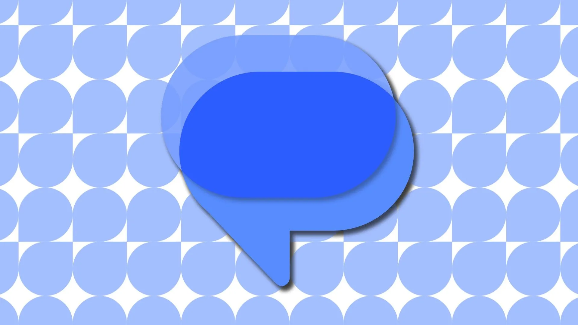 Logo ứng dụng Google Messages màu xanh trên nền tối.