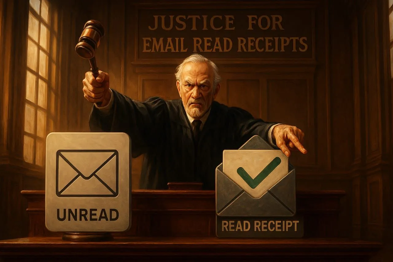 Luật sư và thẩm phán tranh luận về tính năng xác nhận đã đọc email trong phòng xử án.